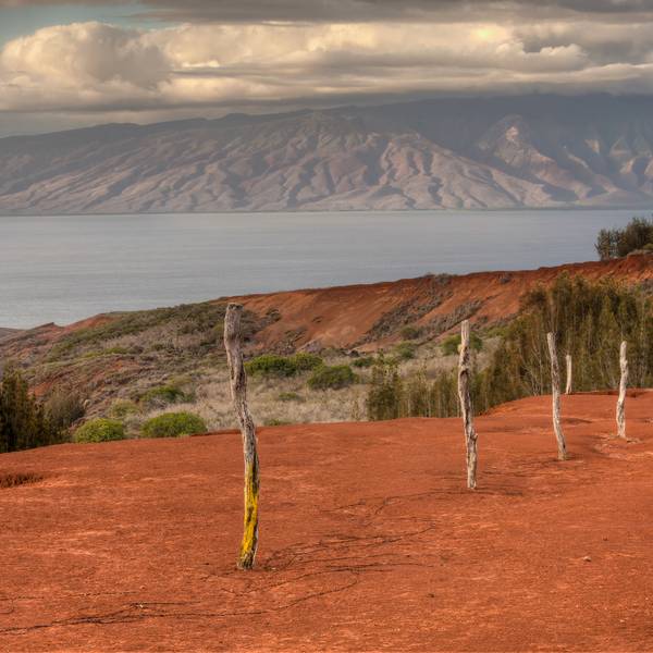 Uitzicht op het landschap in Lanai