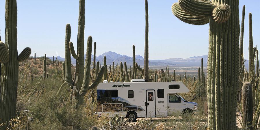 Cruise America Camper in Saguaro NP Arizona