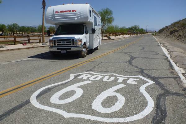 El Monte RV camper op de iconische Route 66