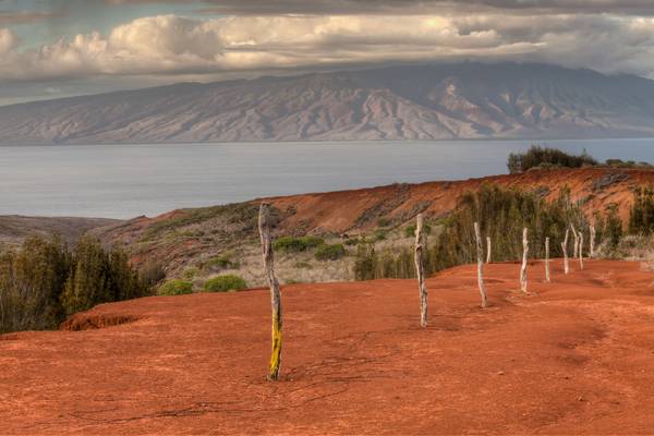 Uitzicht op het landschap in Lanai
