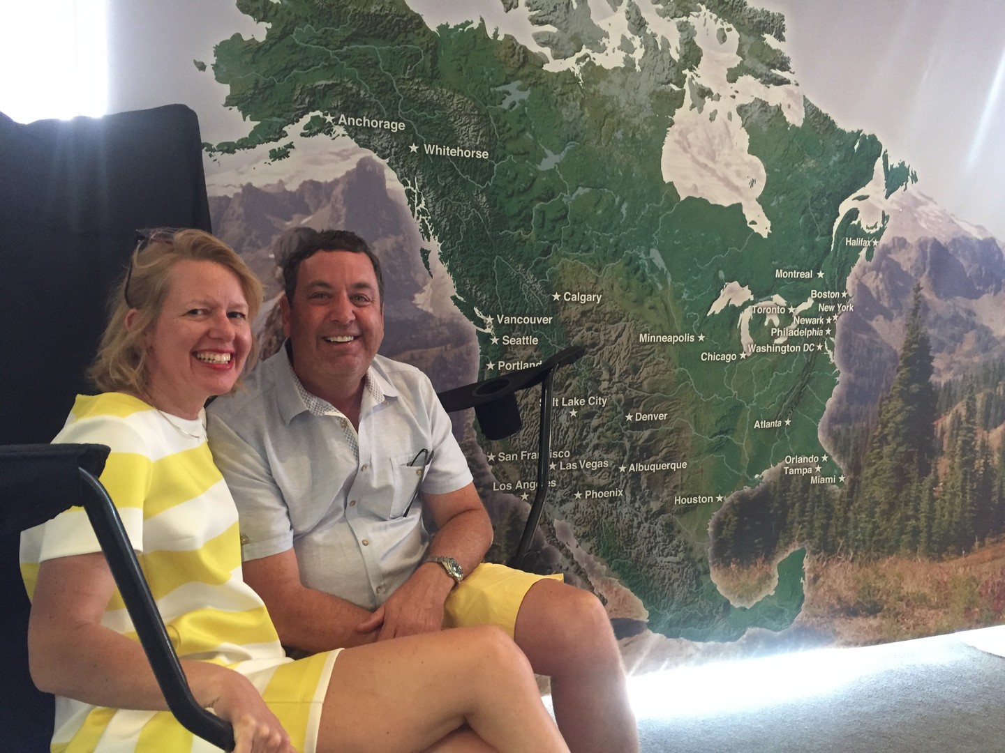 Elske Doets & Micheal Smalley in Giant Cruise Camping Chair.